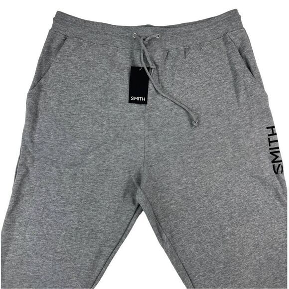 New Smith Men US XL Grey Sweet Pants Sport Casual Logo Joggers Elastic Waist - Picture 3 of 12